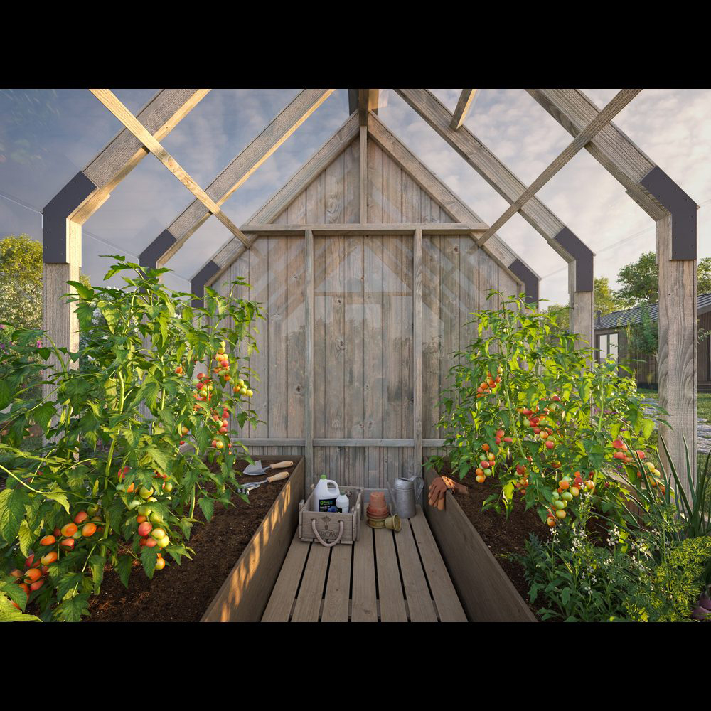 Drivhus Palmako Emilia 10,2 m² (inv. 5,4+4,0 m²)