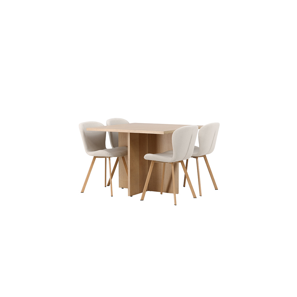 Spisegruppe Venture Home Leo med 4 Lilja Stoler
