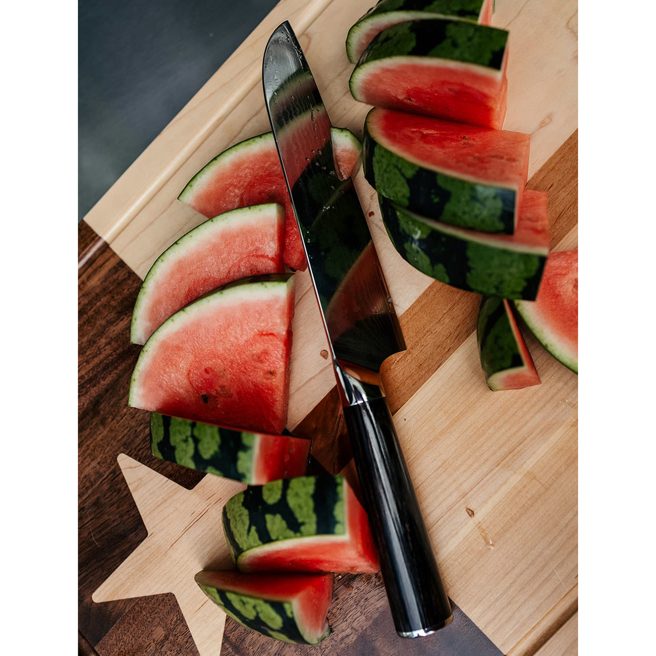Santoku-kniv Pepper Damascus VG-10 Pakkawood