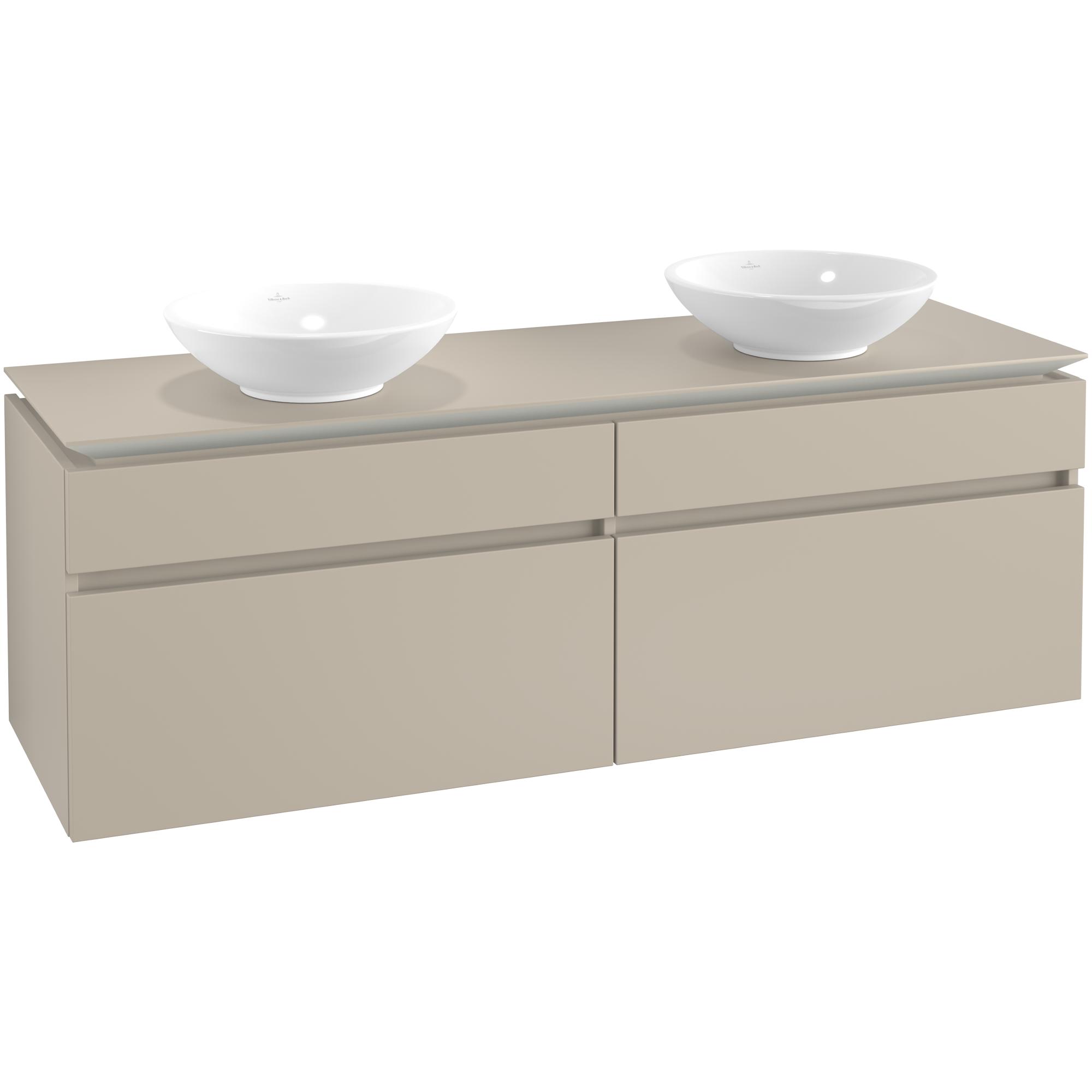 Tvättställsskåp Villeroy & Boch Legato 1600 med 4 Lådor för Två Ytmonterade Tvättställ från Övriga V&B Serier | badrum - badrumsmobler - tvattstallsskap-och-kommod | KakelKungen