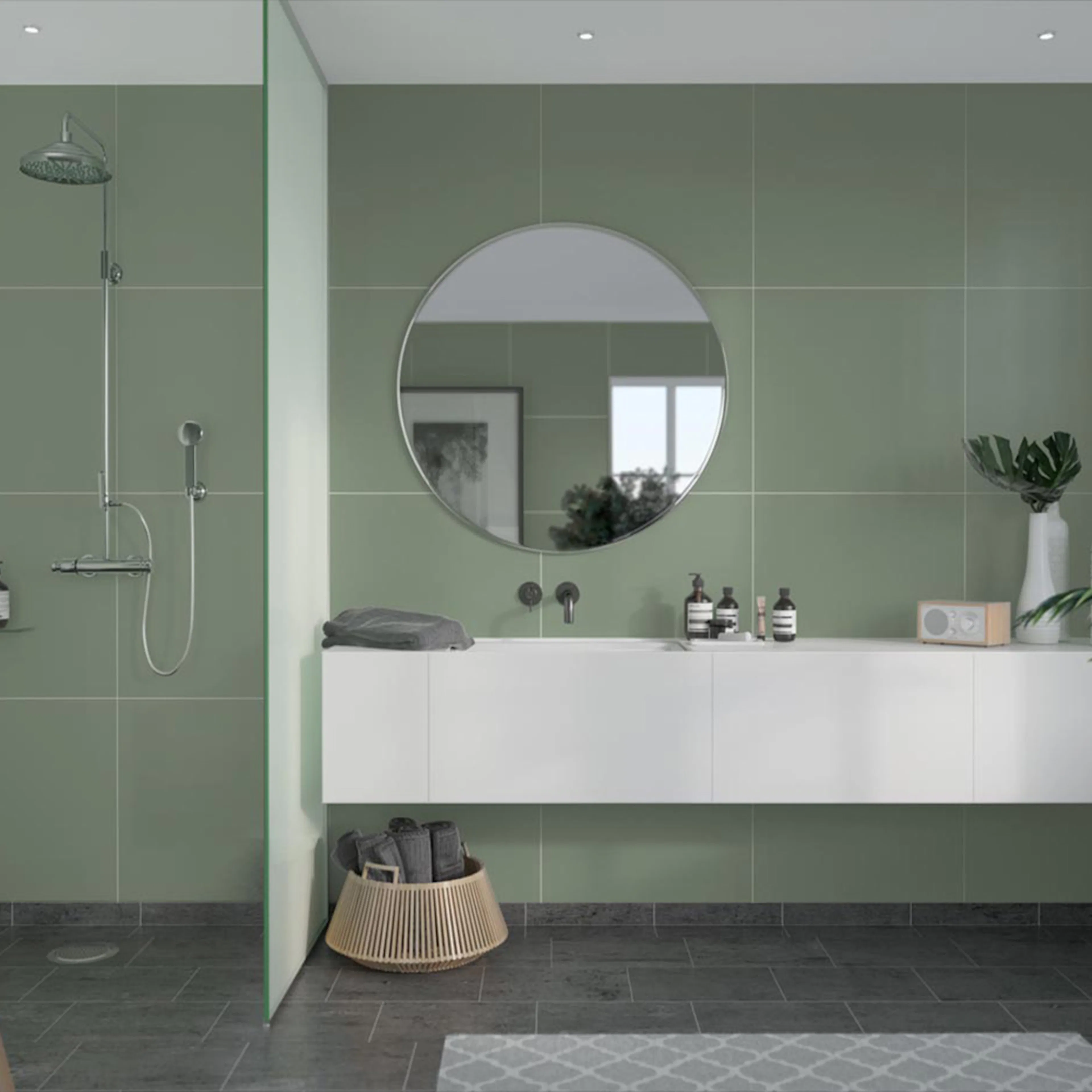 Baderomspanel Fibo 5206-6060 EM Olivegreen
