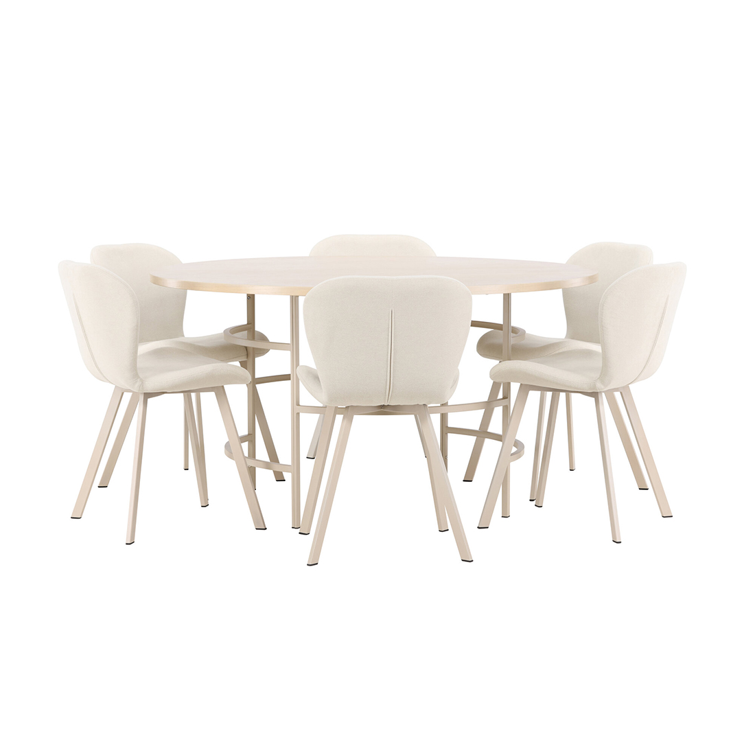 Spisegruppe Venture Home Copenhagen Ø140 cm med 6st Lilja Spisestoler