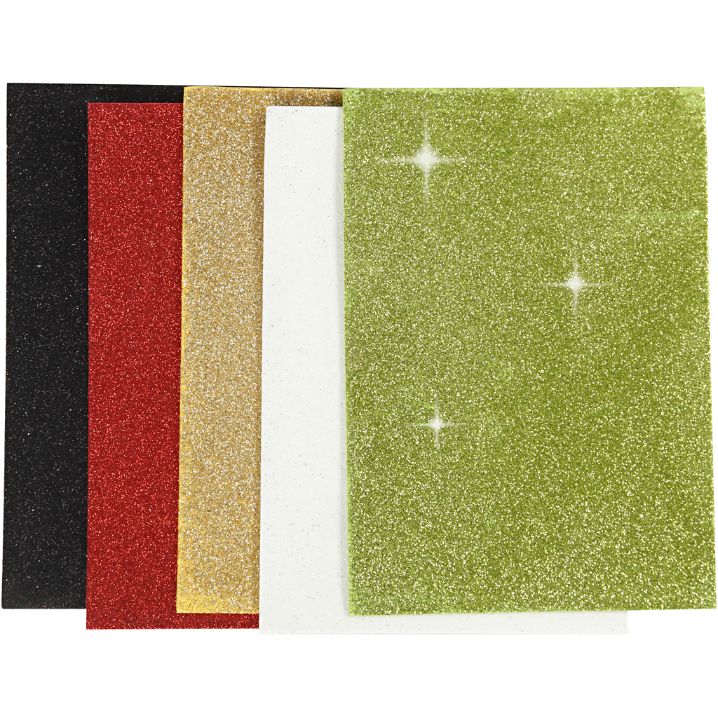 Dekorgummi Creativ Company Ass farger A5 148x210 mm 5 ark/1 Pk Selvklebende