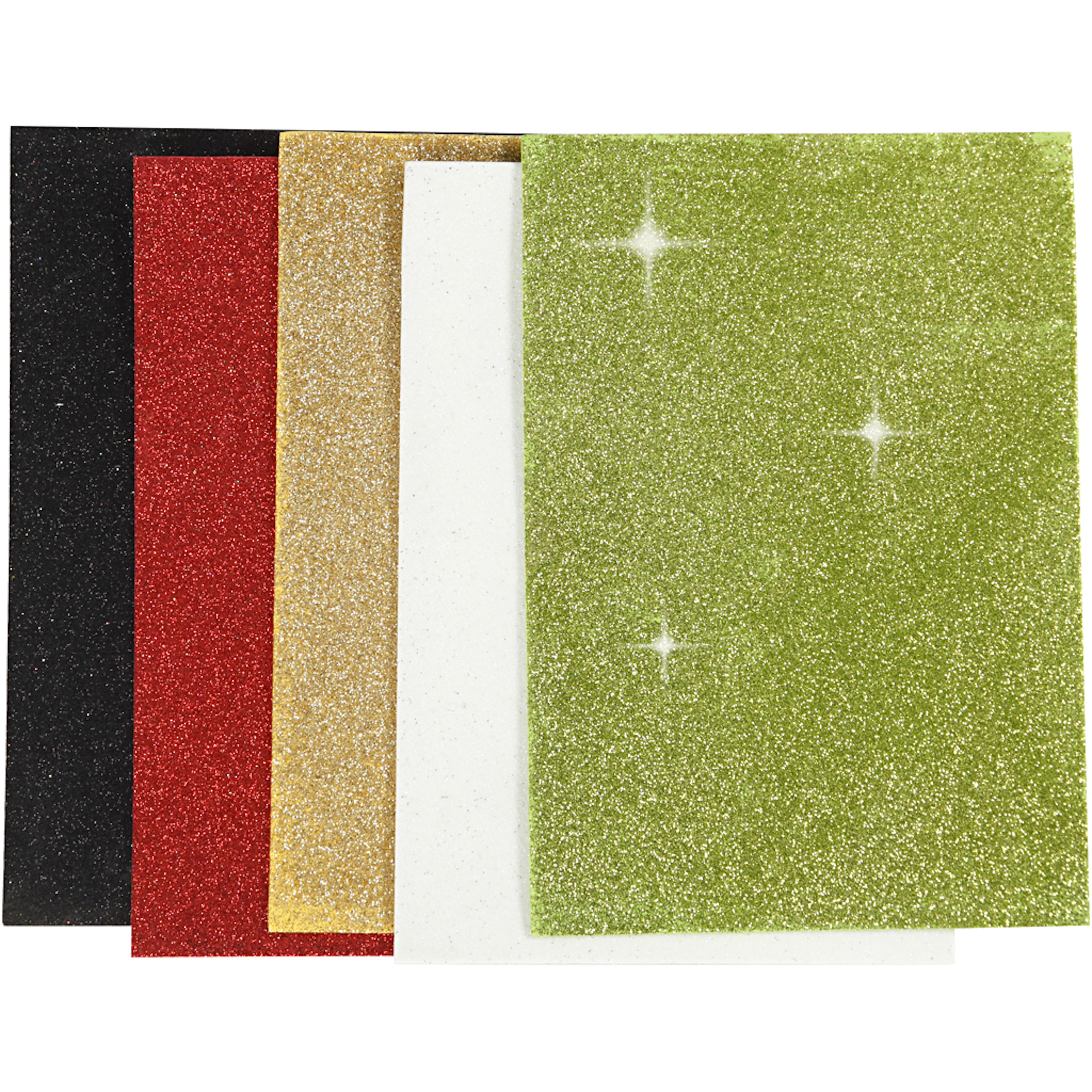 Dekorgummi Creativ Company Ass farger A5 148x210 mm 5 ark/1 Pk Selvklebende