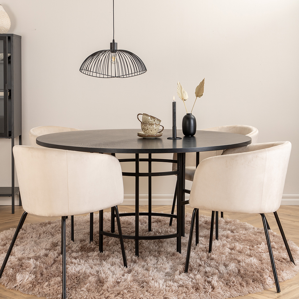 Spisegruppe furniture/fashion Copenhagen Ø140 cm med 4 Berit Stoler