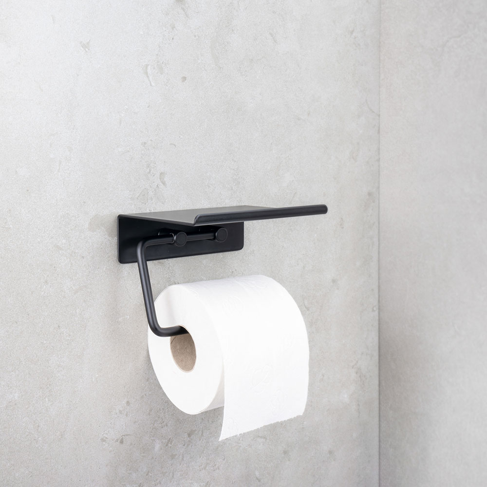Toalettpapirholder Beslag Design Base med Hylle