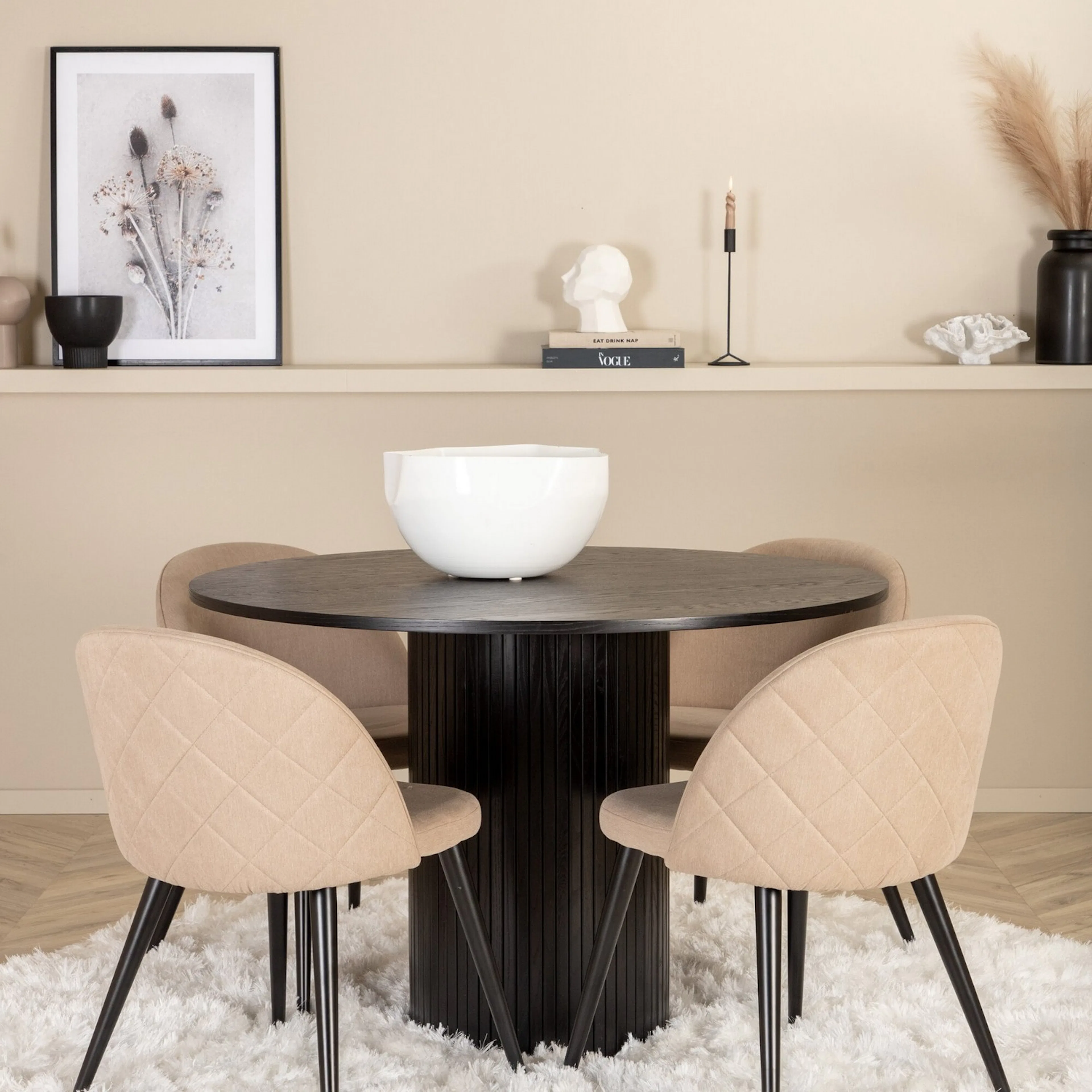 Svart/Beige/Svart