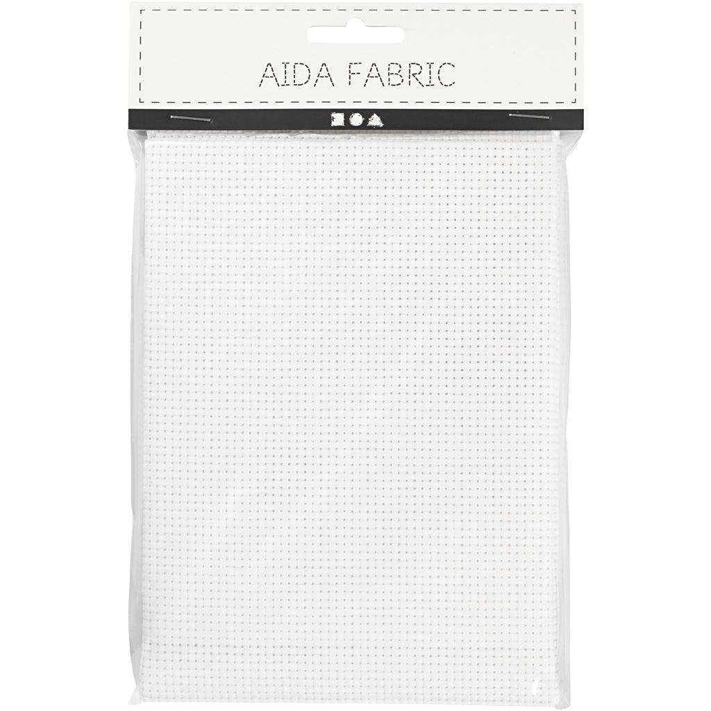 Broderistoff Creativ Company Aida Str 50x50 cm 43 Ruter pr 10 cm 1 stk Hvit