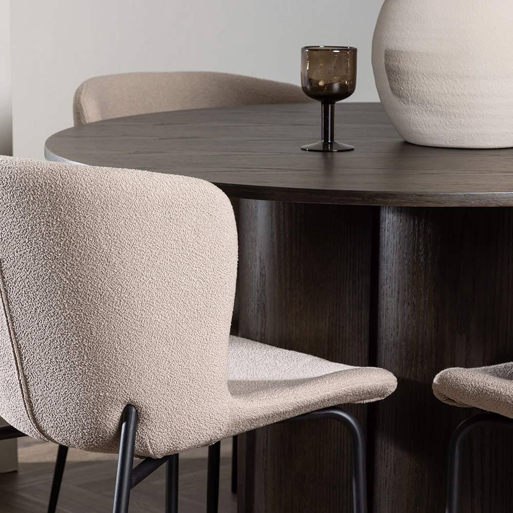 Spisegruppe Venture Home Olivia Ø 110 cm med 4 Modesto Stoler