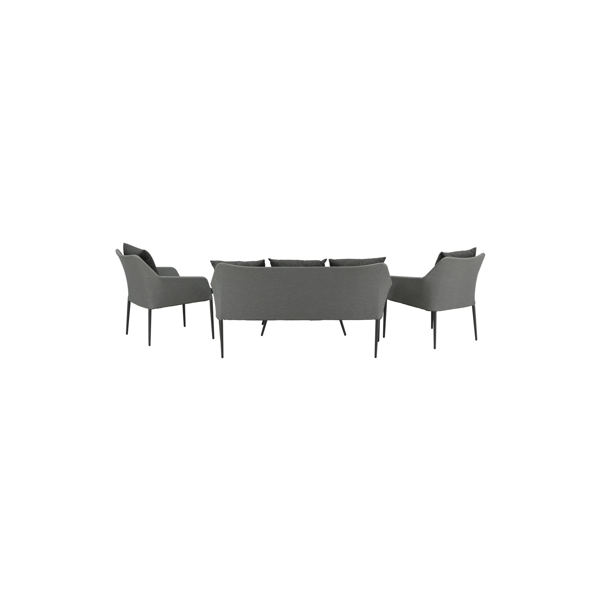 Spoga, Sofa Set, Black, Grey Sort