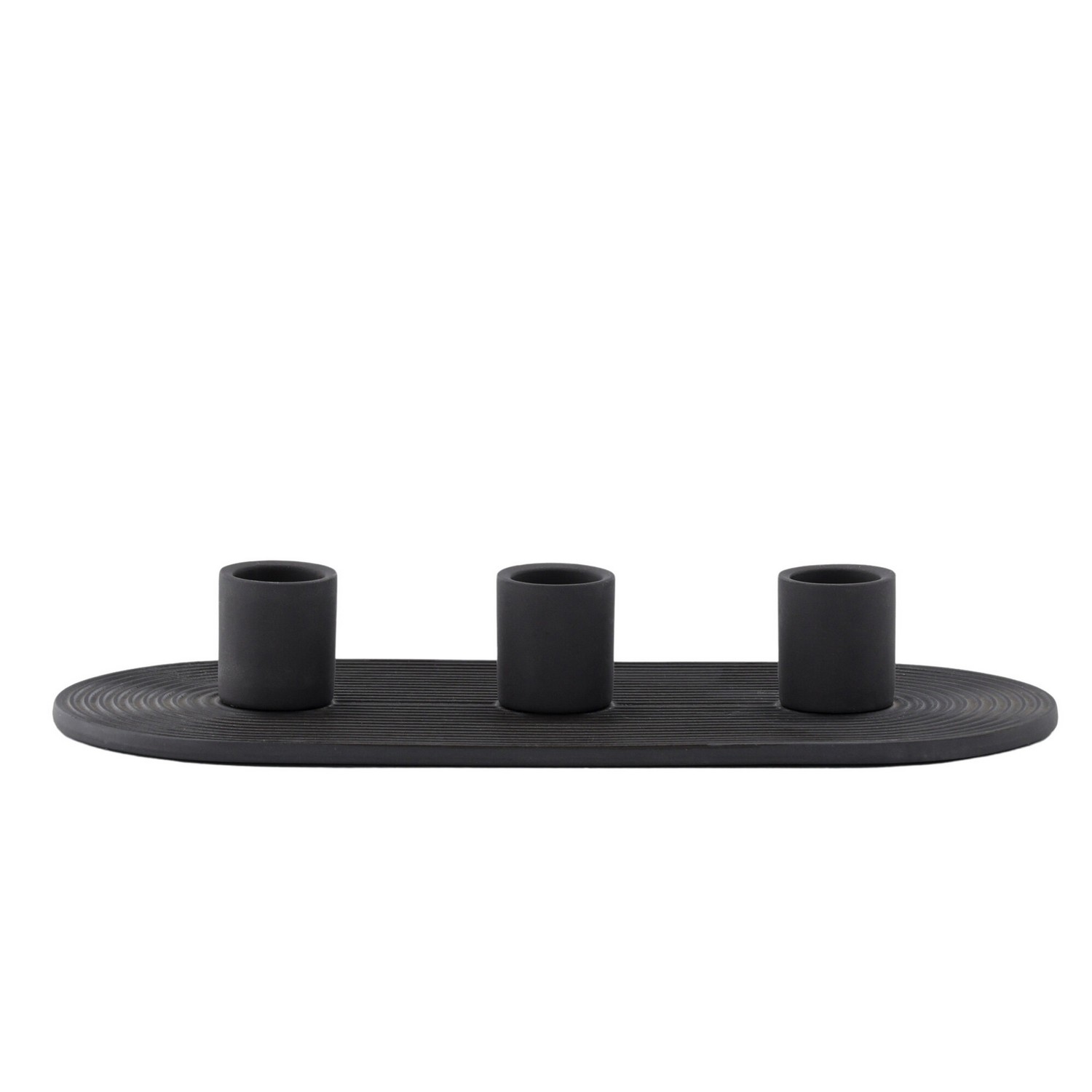 Dian Candlestick - Black - W24*H4cm Sort