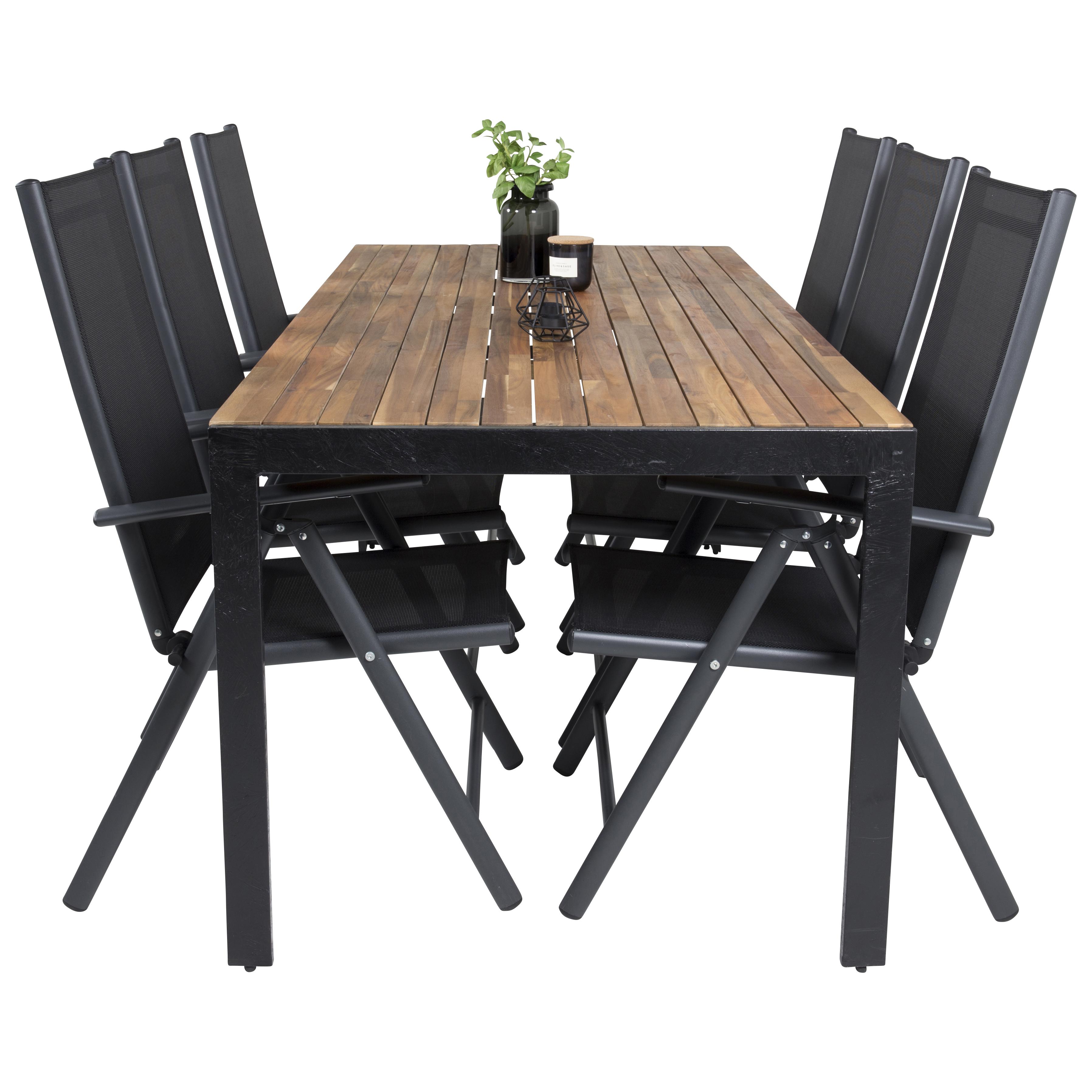 Spisegruppe Venture Home Berfin med 6 Bront Spisestoler
