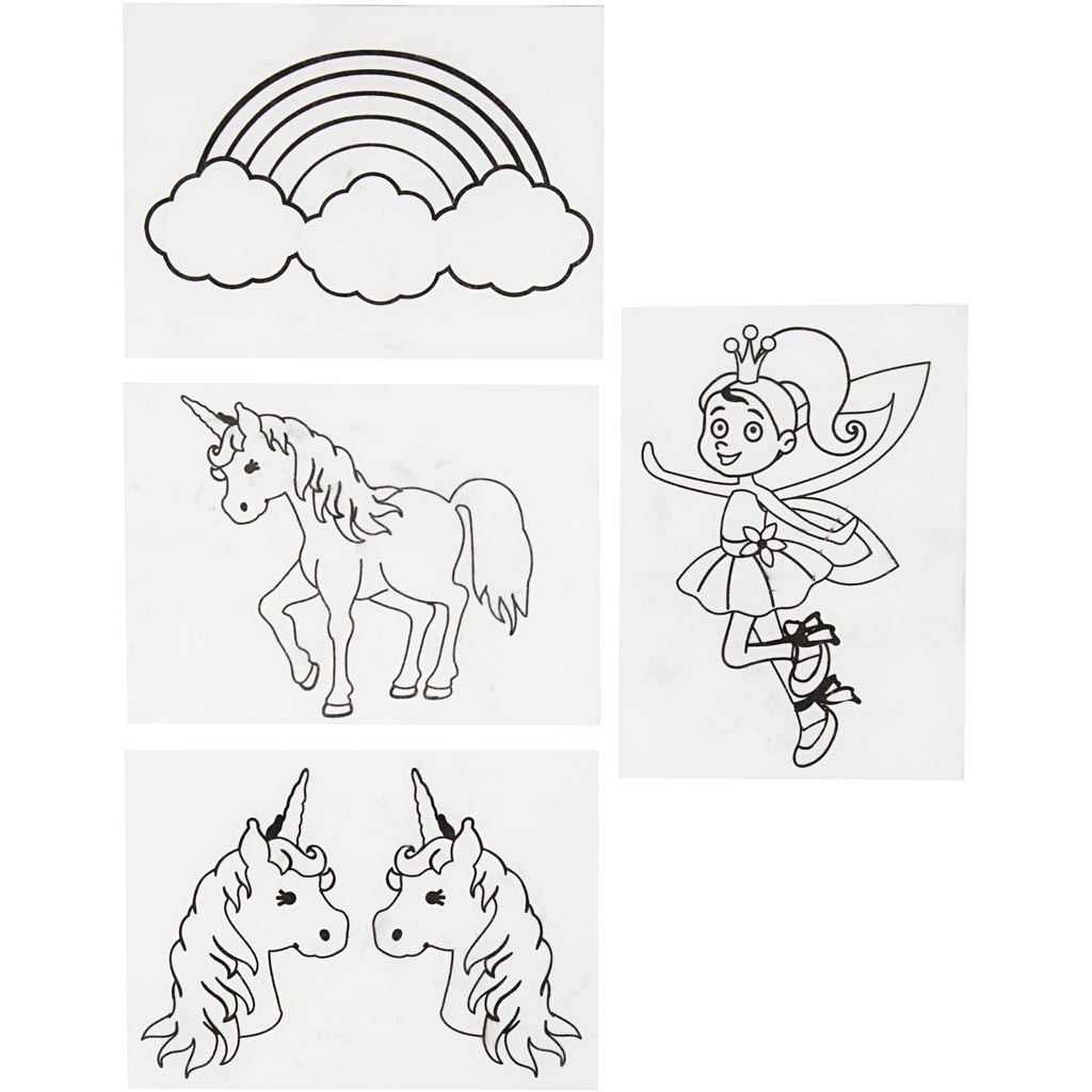 Krympeplast Creativ Company Enhjørning 10,5x14,5 cm 4 ark/ Pk