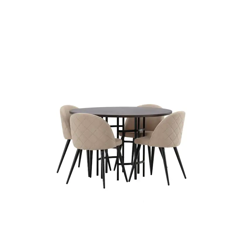 Spisegruppe Venture Home Copenhagen med 4 Velvet Stitches Stoler