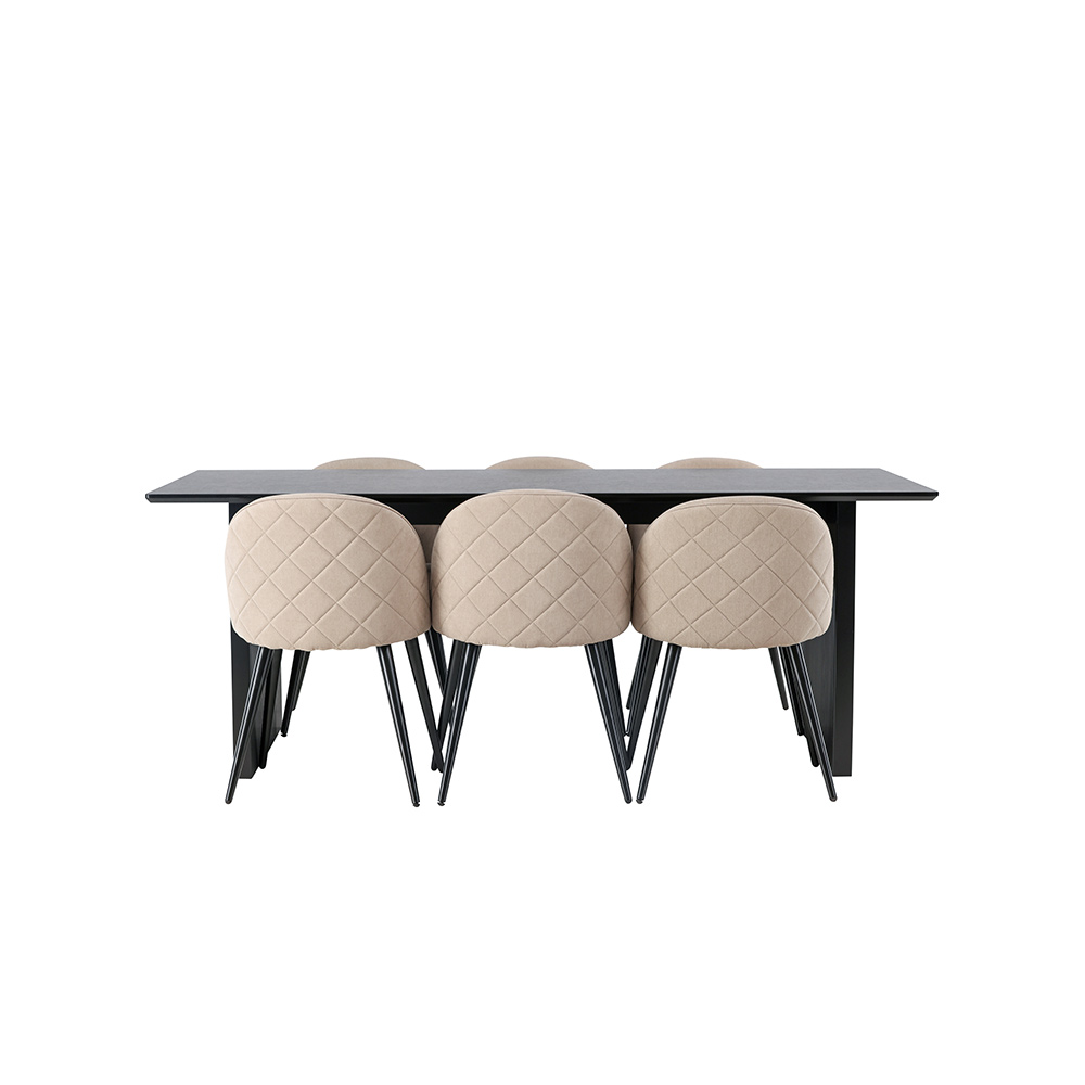 Spisegruppe Venture Home Vail med 6 Velvet Stoler