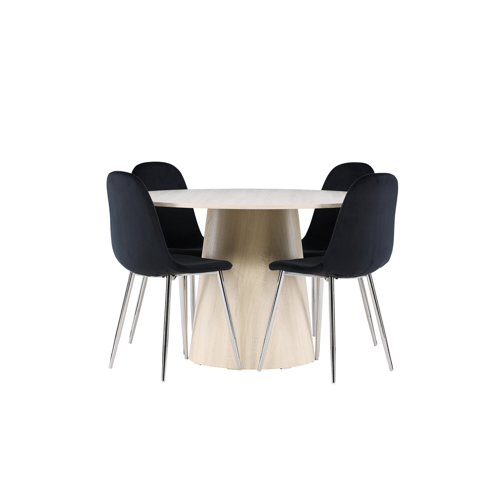 Spisegruppe Venture Home Lanzo Ø120 med 4 stk Polar Stoler Fløyel