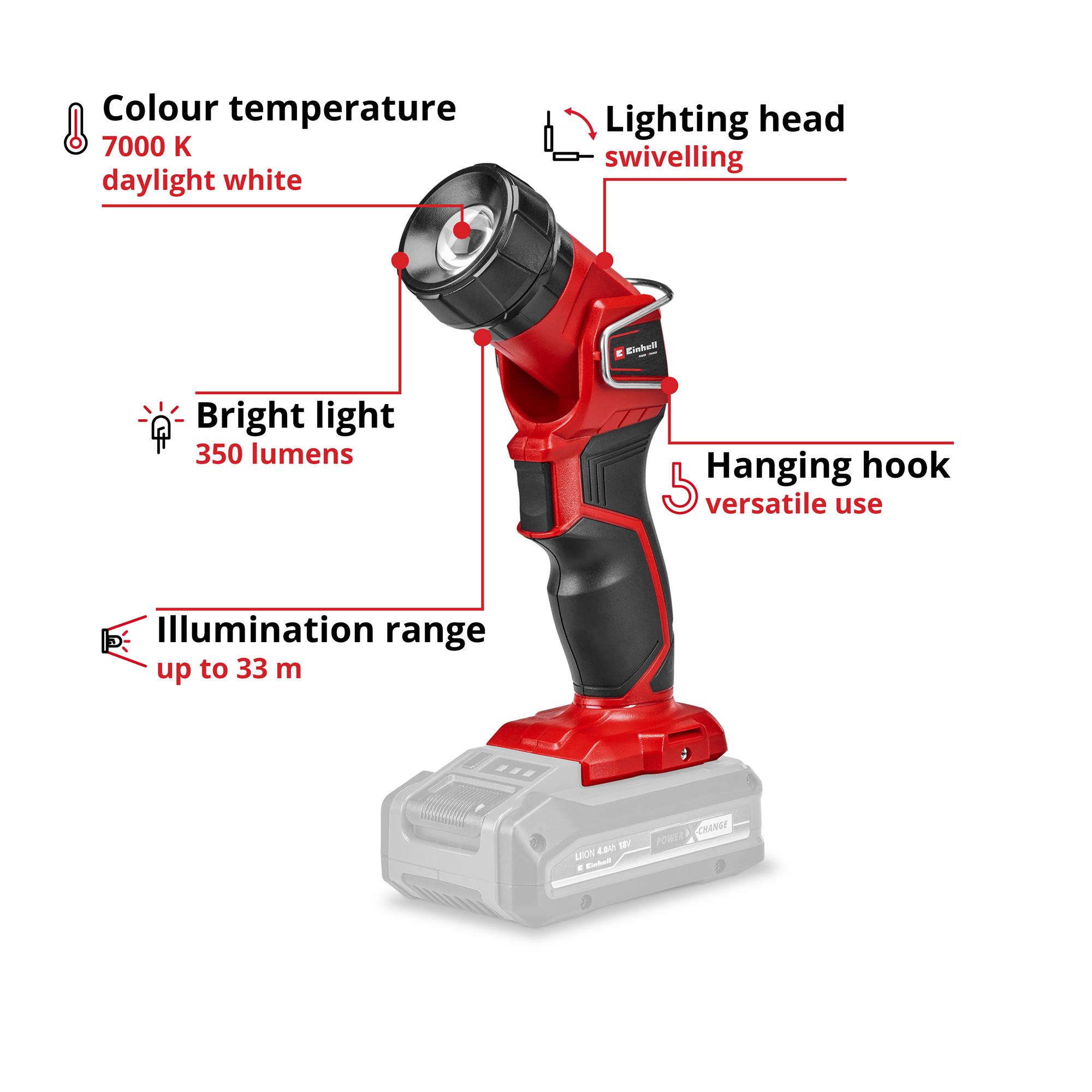 Lampe LED Einhell TE-CL 18 Li H Solo