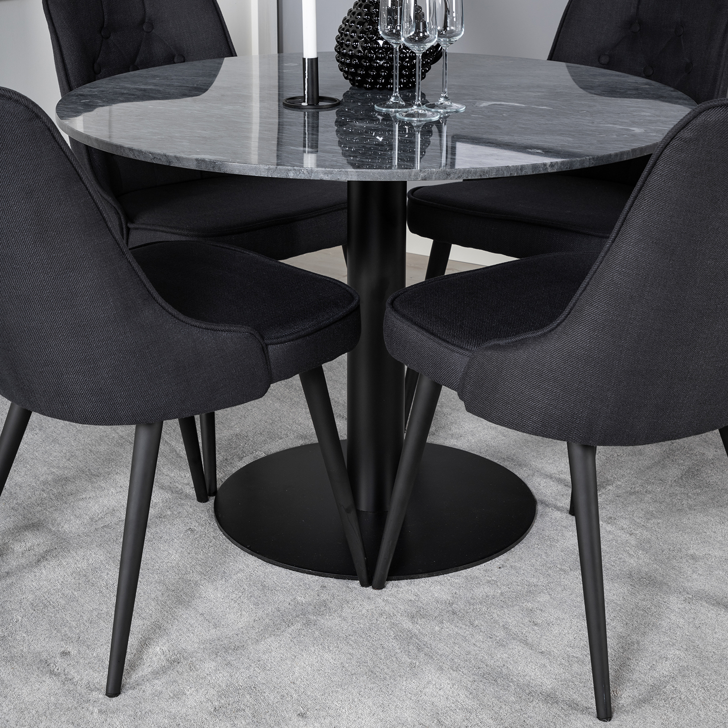 Spisegruppe Venture Home Estelle med 4 Vera Stoler Polyester