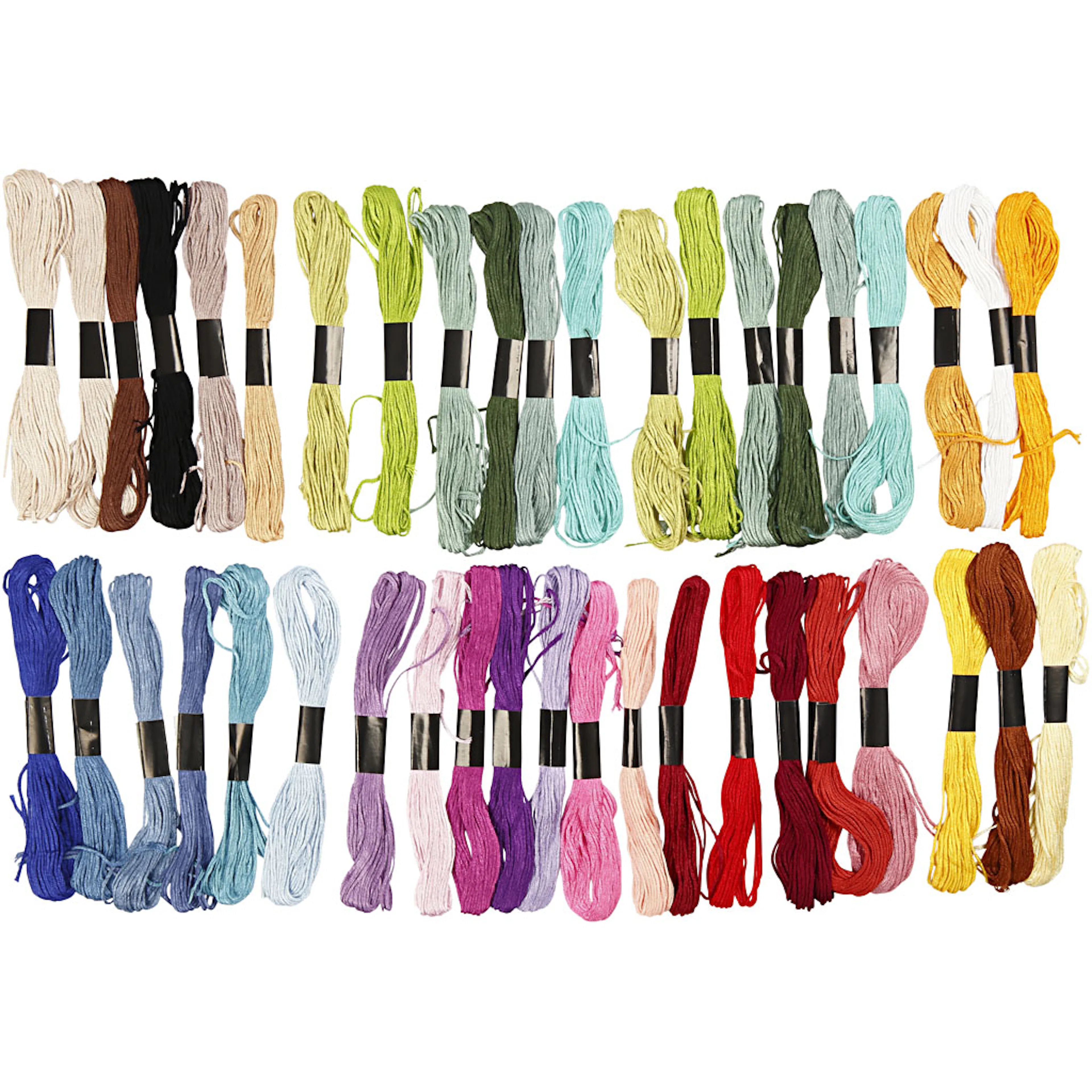 Harmoni broderigarn, mixade färger, tjocklek 1 mm, 42 bunt/ 42 Bunt