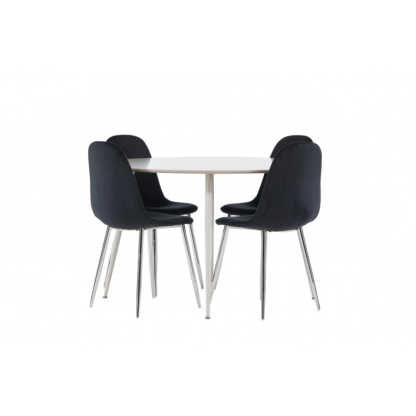 Spisegruppe Venture Home Plaza Ø120 med 4 stk Polar Stoler Fløyel