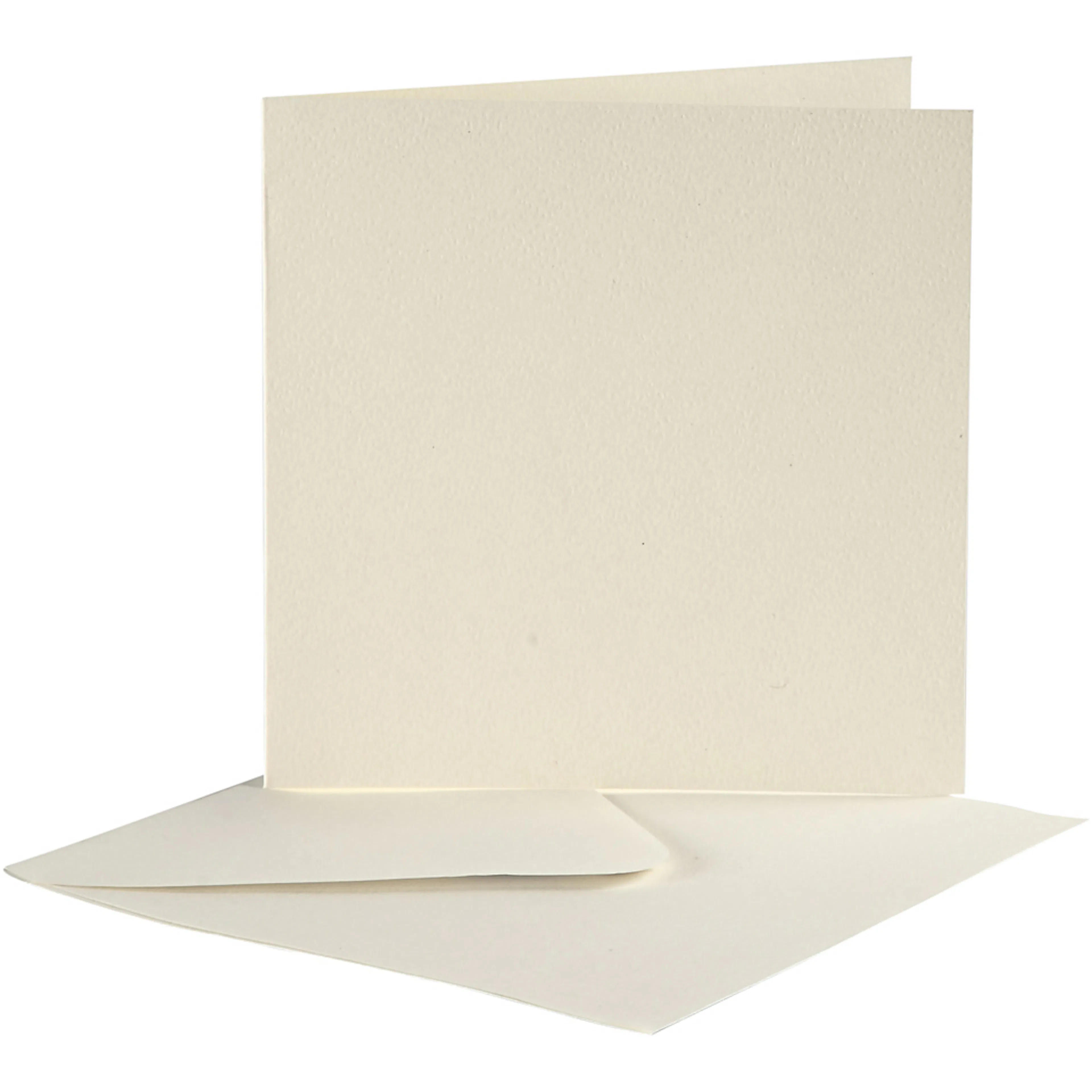 Brevkort, råvit, kortstl. 12,5x12,5 cm, kuvertstl. 13,5x13,5 Flerfarget