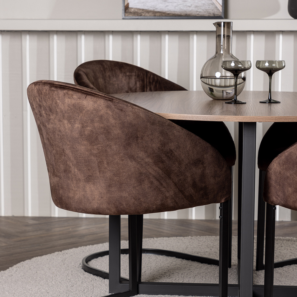 Spisegruppe Venture Home Durango Ø120 cm med 4 stk Evening Stoler