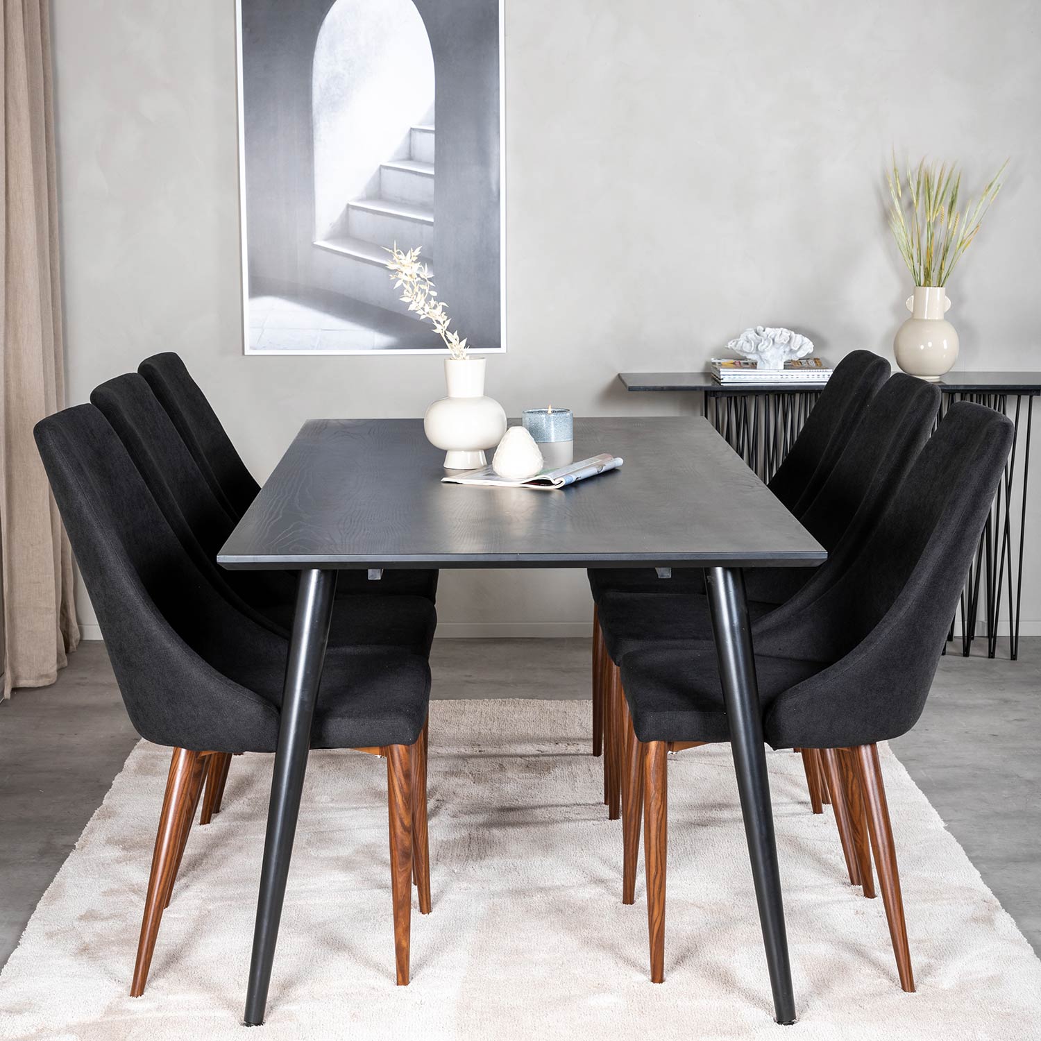 Spisegruppe Venture Home Dipp med 6 Leone Stoler