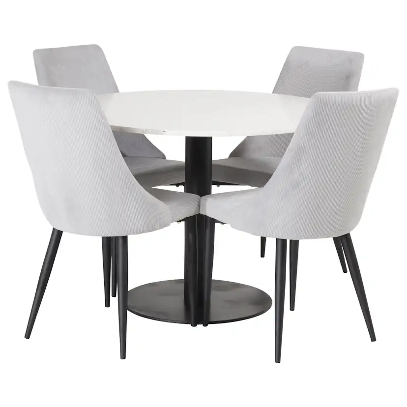 Spisegruppe Venture Home Roxanna HHvitBord med 4 Laura Stoler Manchester