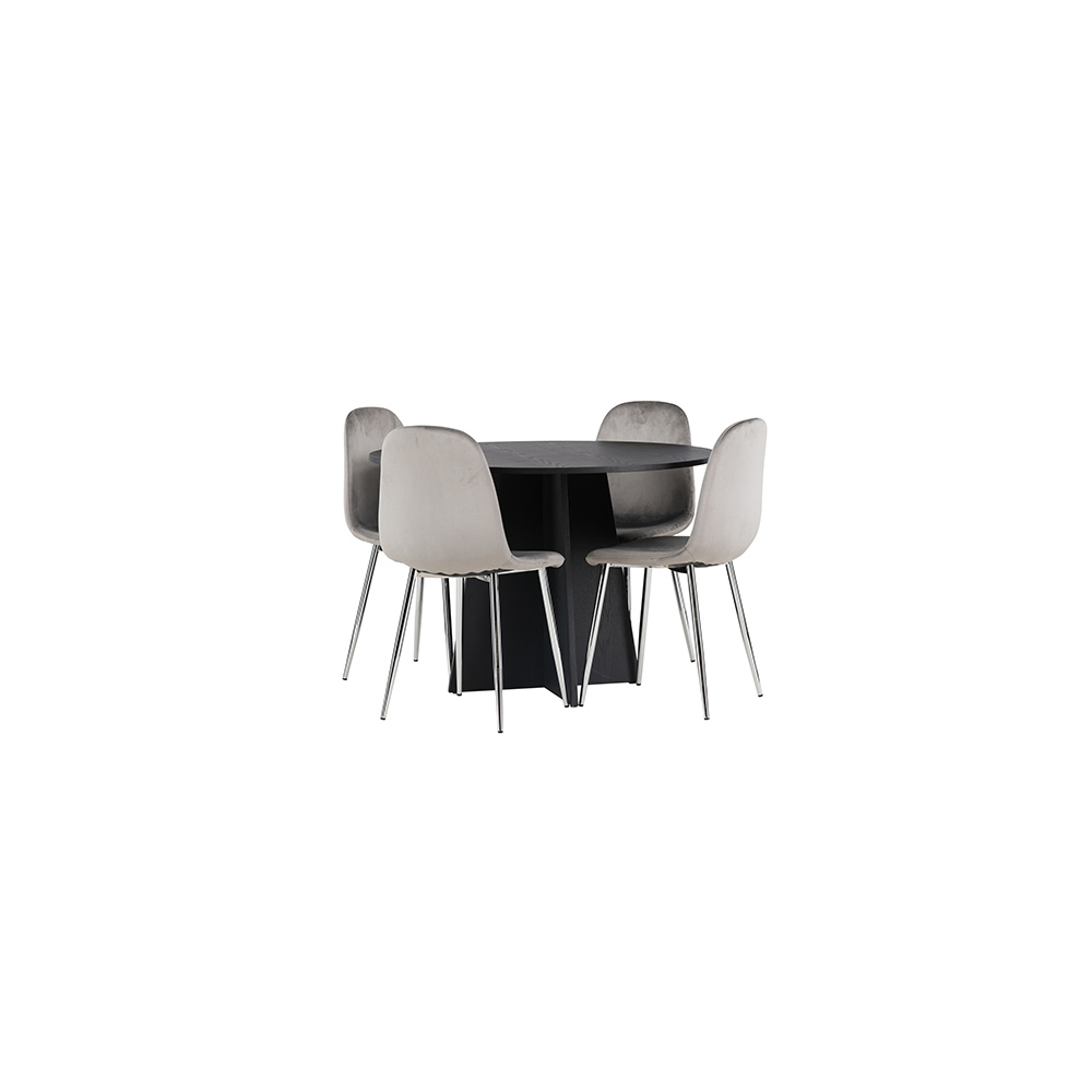 Spisegruppe Venture Home Bootcut Ø110 cm med 4 stk Eva Stoler