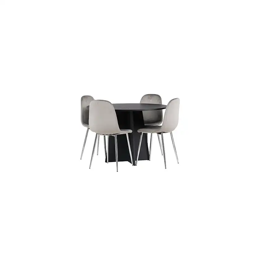 Spisegruppe Venture Home Bootcut Ø110 cm med 4 stk Eva Stoler