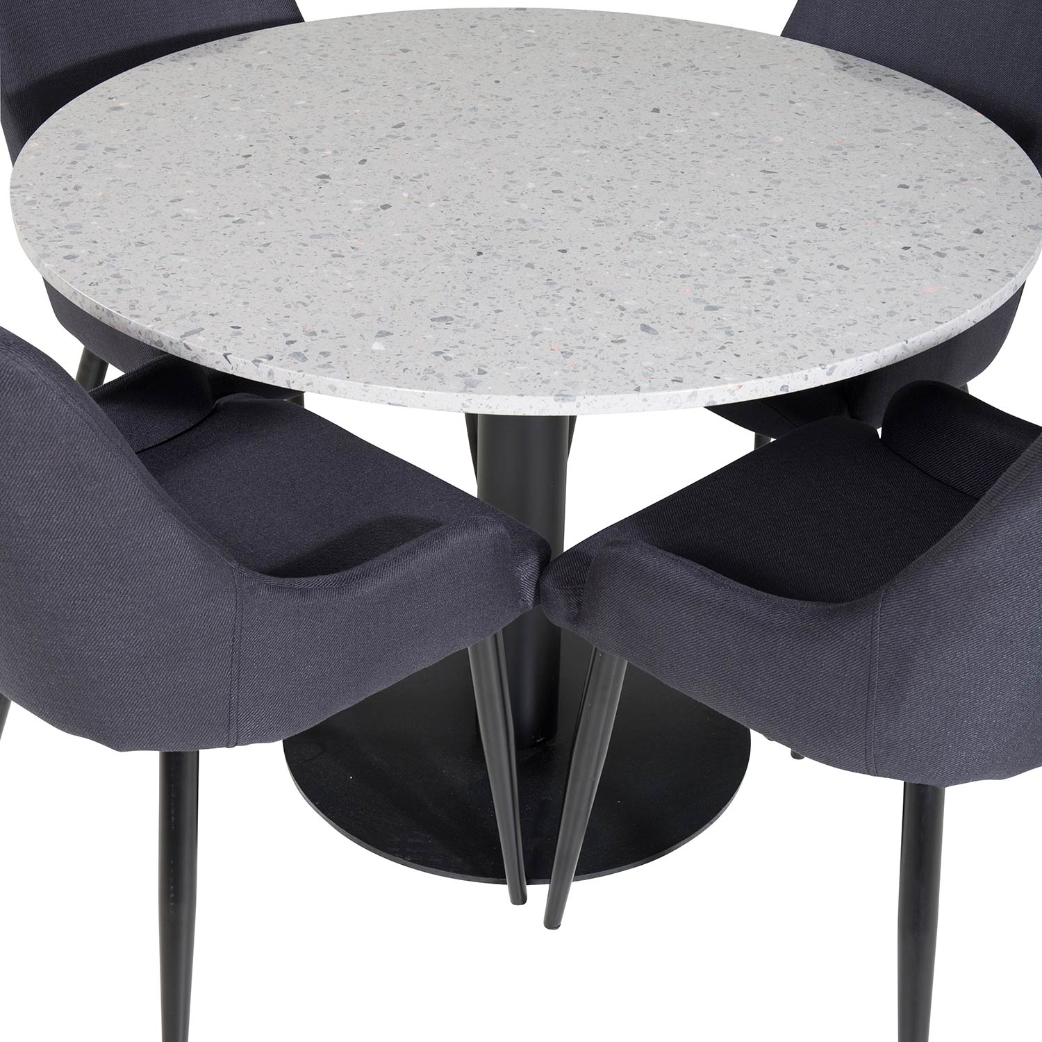 Spisegruppe Venture Home Roxanna med 4 Plake Stoler Rundt