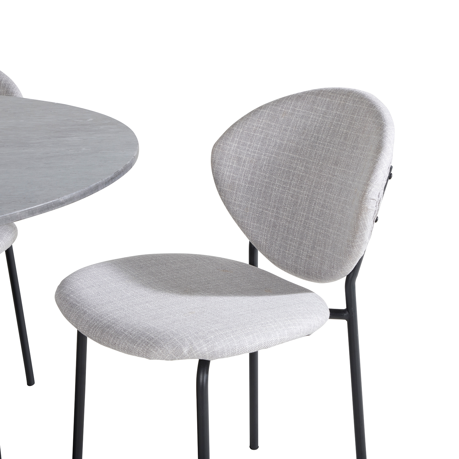 Estelle Round Dining Table ø106+Vault Dining Chair Sort/Grå