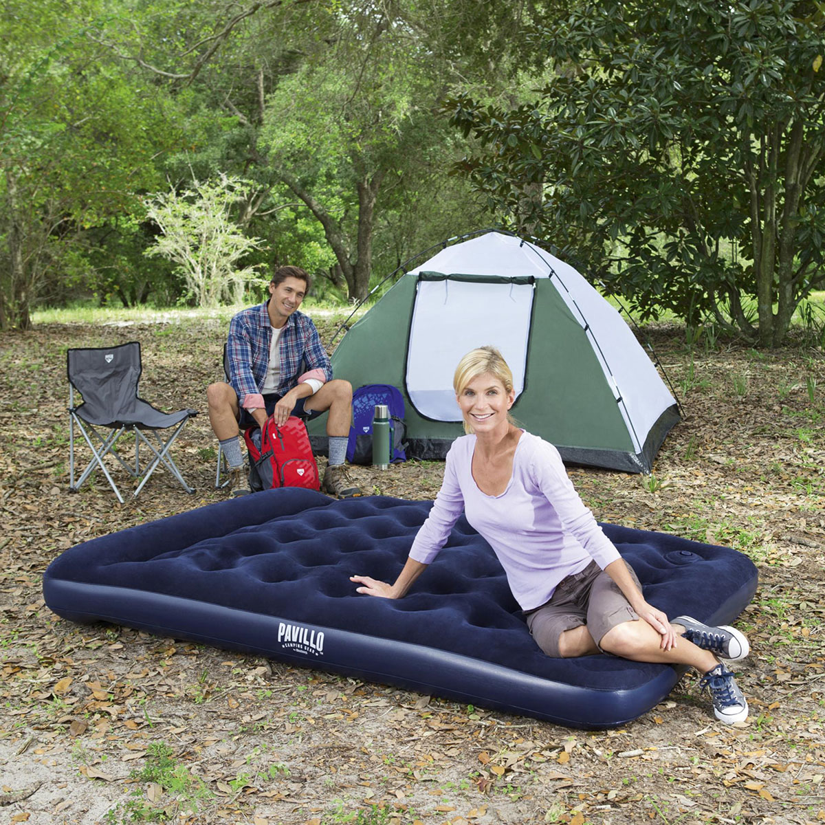 Oppblåsbar  Madrass Bestway Pavillo Airbed Queen Med Innebygd Fotpumpe