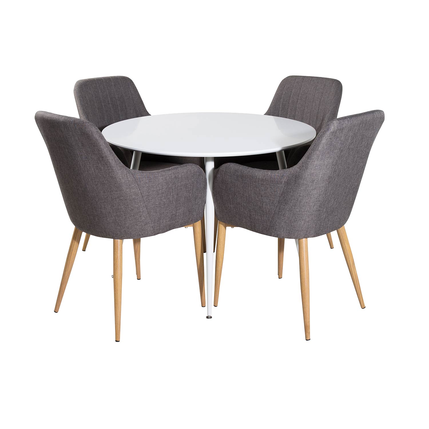 Spisegruppe Venture Home Plake med 4 Corina Stoler Polyester Rundt