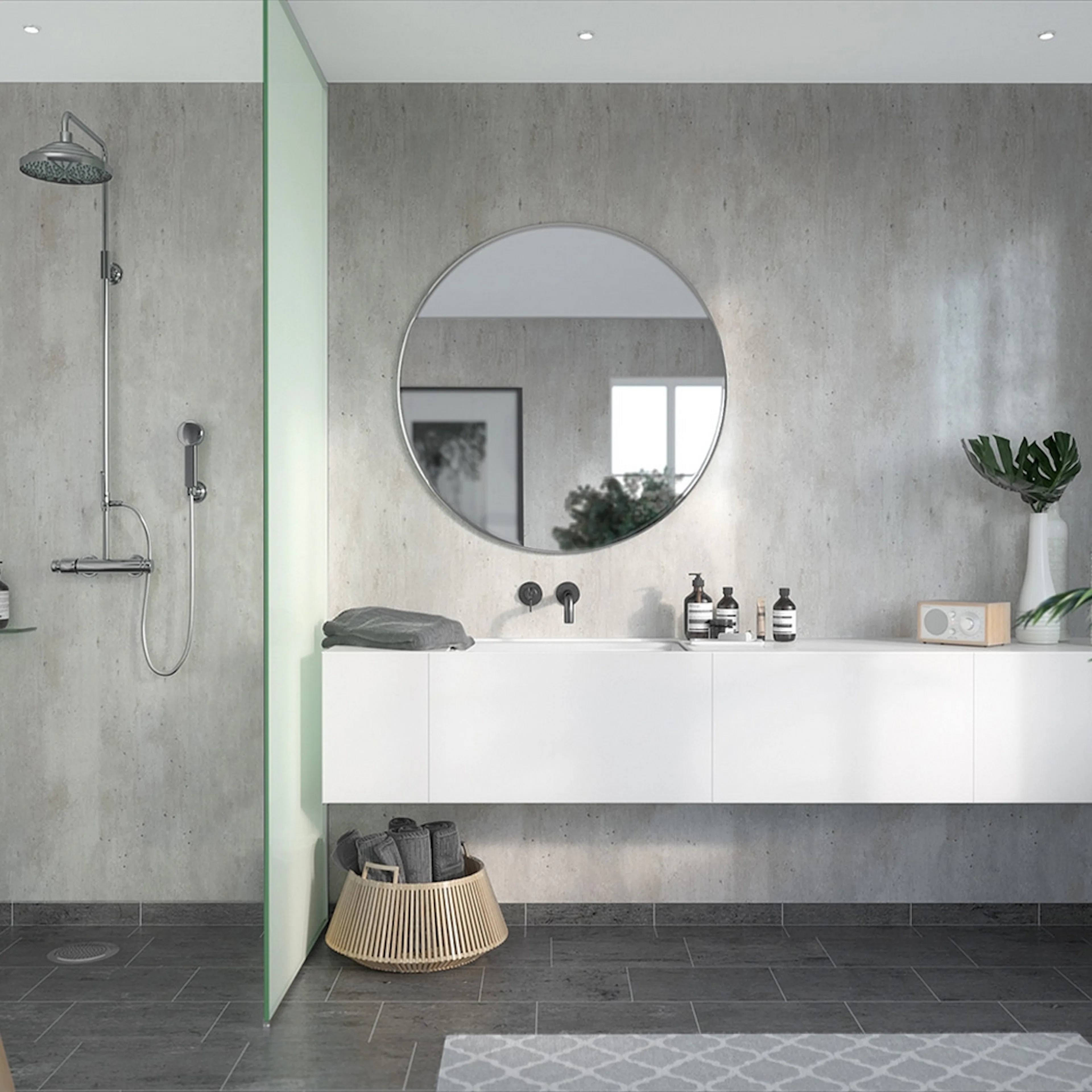Baderomspanel Fibo 2204-00 Cracked Cement