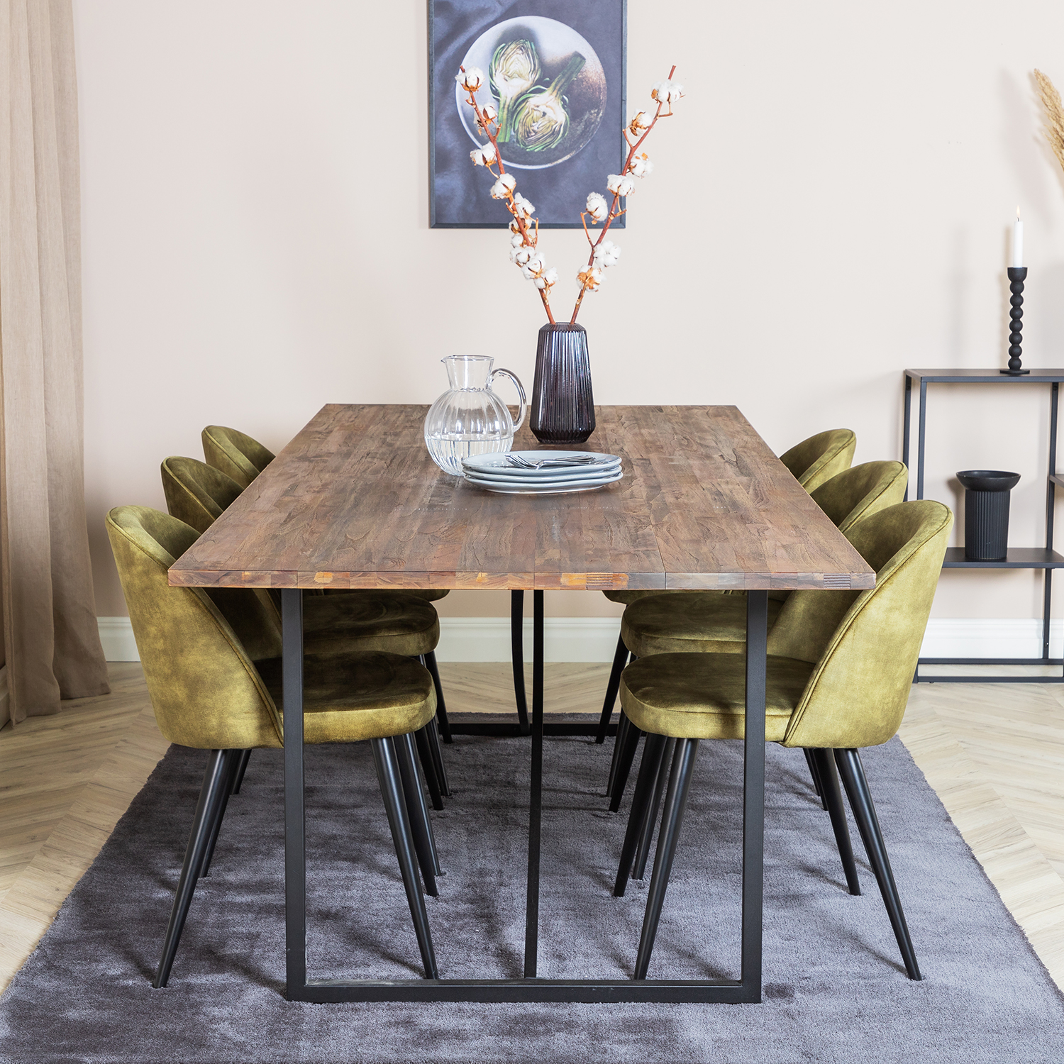 Spisegruppe Venture Home Peo med 6 Valentina Stoler