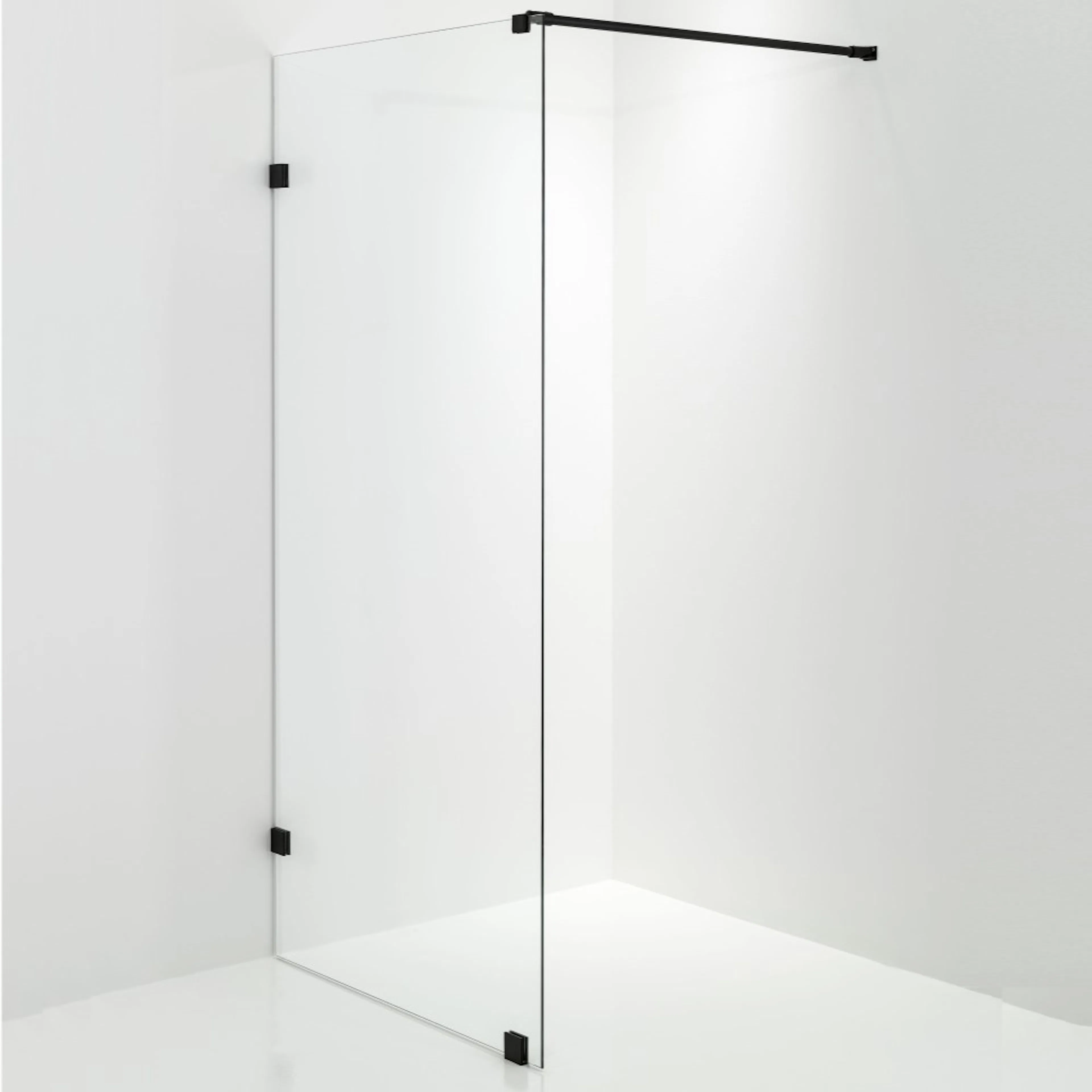 Design Vägg 890 x 1913 Klarglas 890x1913 mm, Mattsvart, Klarglas