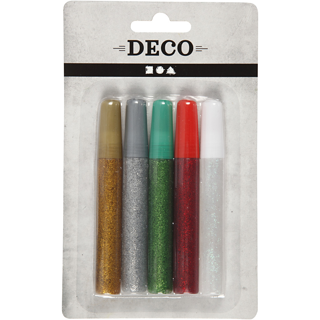 Glitterlim Creativ Company Ass Farger 5x10 ml/1 Pk