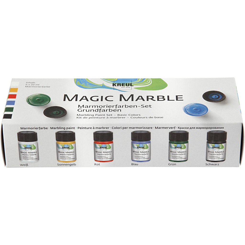 Marmoreringfarge Creativ Company Magisk Standardfarger 6x20 ml/1 Pk