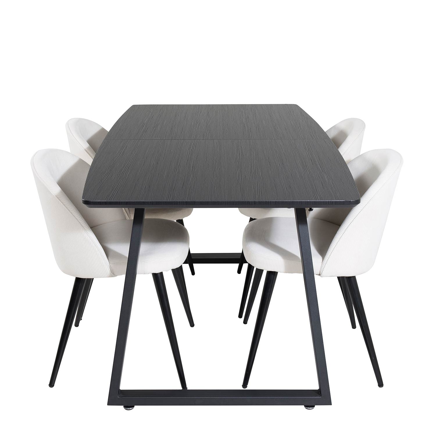Spisegruppe Venture Home Ina med 4 Valentina Stoler Manchester