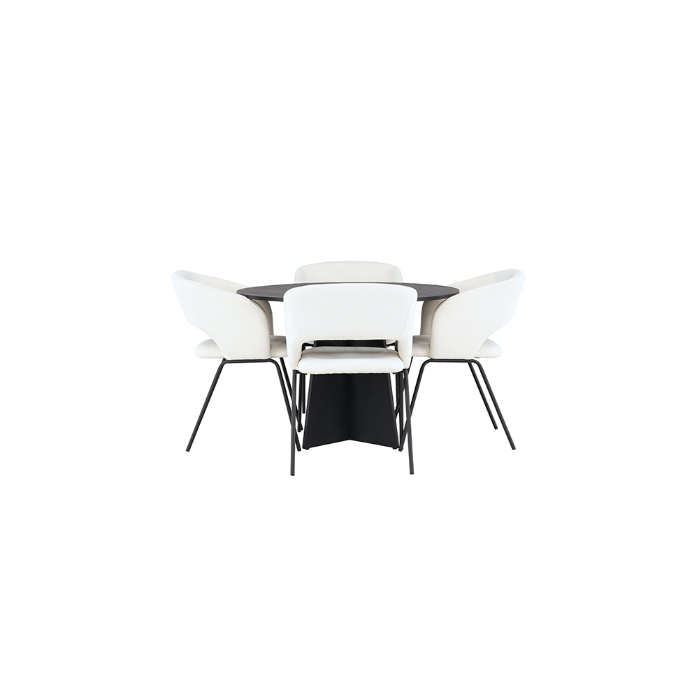 Spisegruppe Venture Home Bootcut Ø110 cm med 4 stk Day Stoler