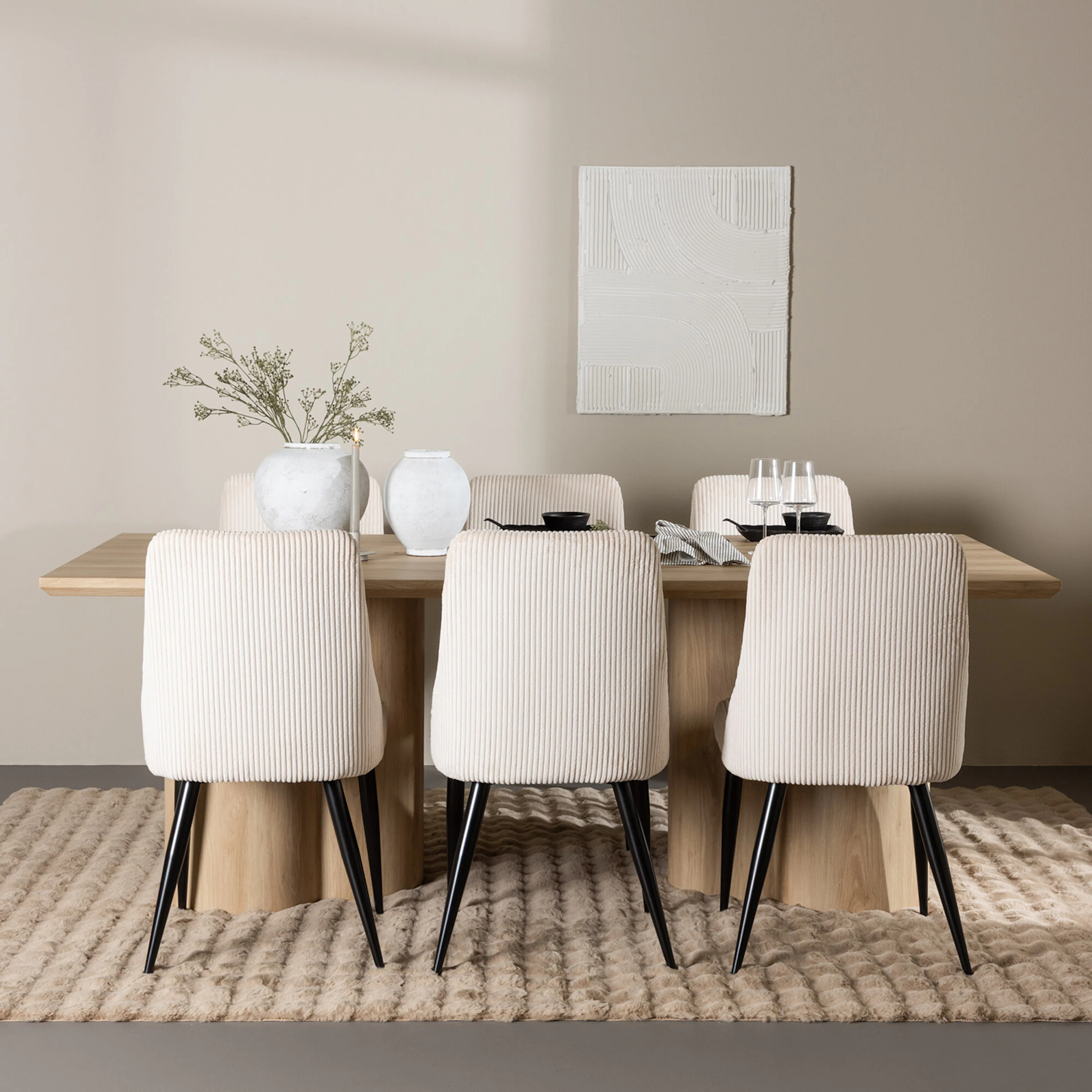 Spisegruppe Venture Home Olivia 210 med 6 stk Leone Stoler