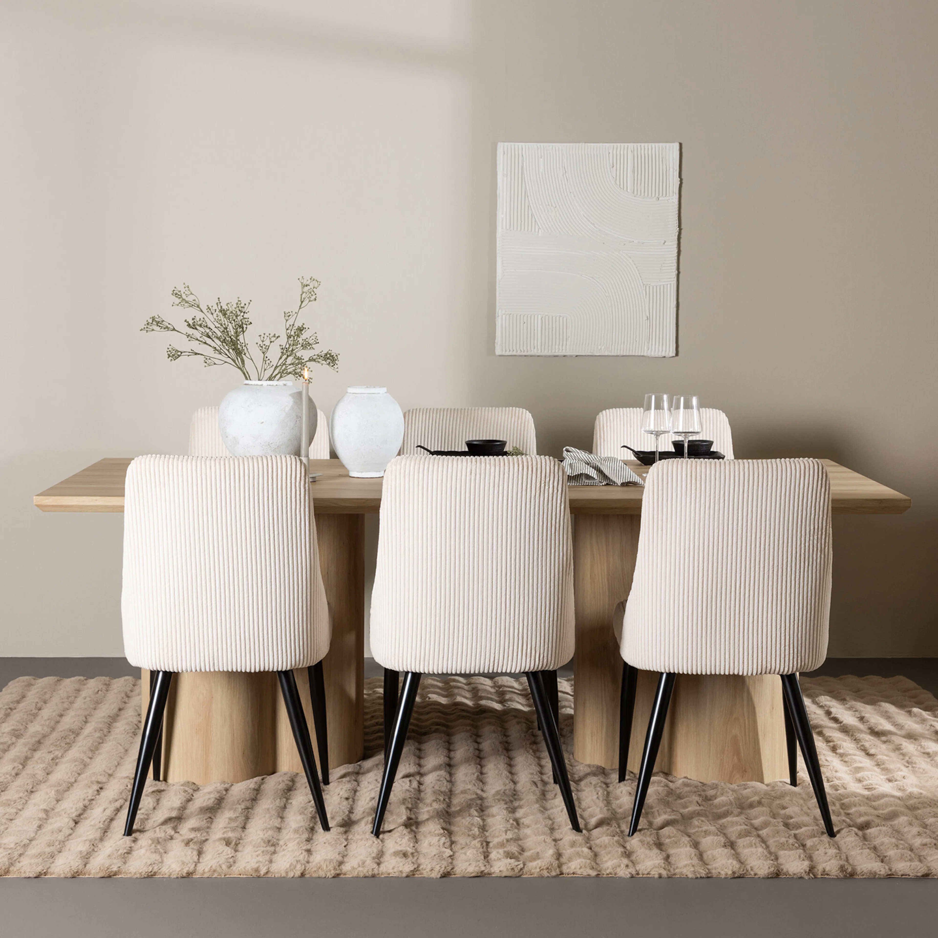 Spisegruppe Venture Home Olivia 210 med 6 stk Leone Stoler