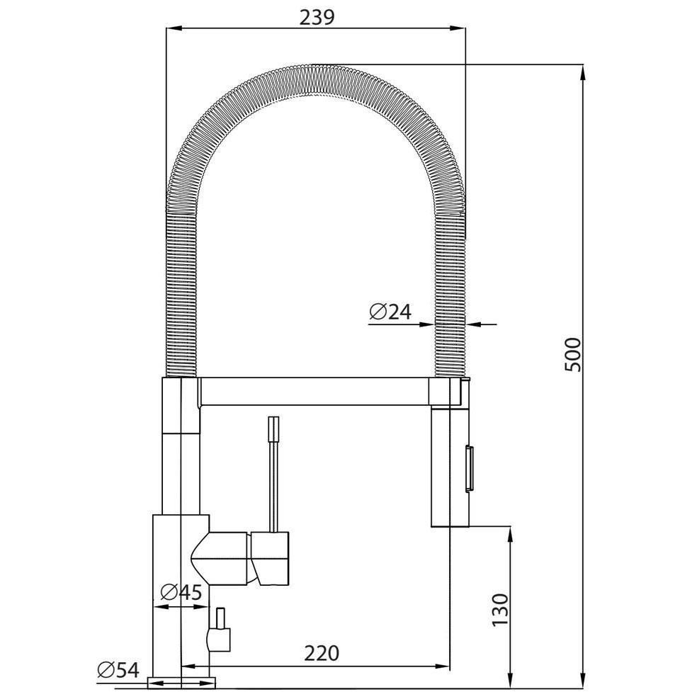 Köksblandare Strand Stainless Orust Rostfri/Svart
