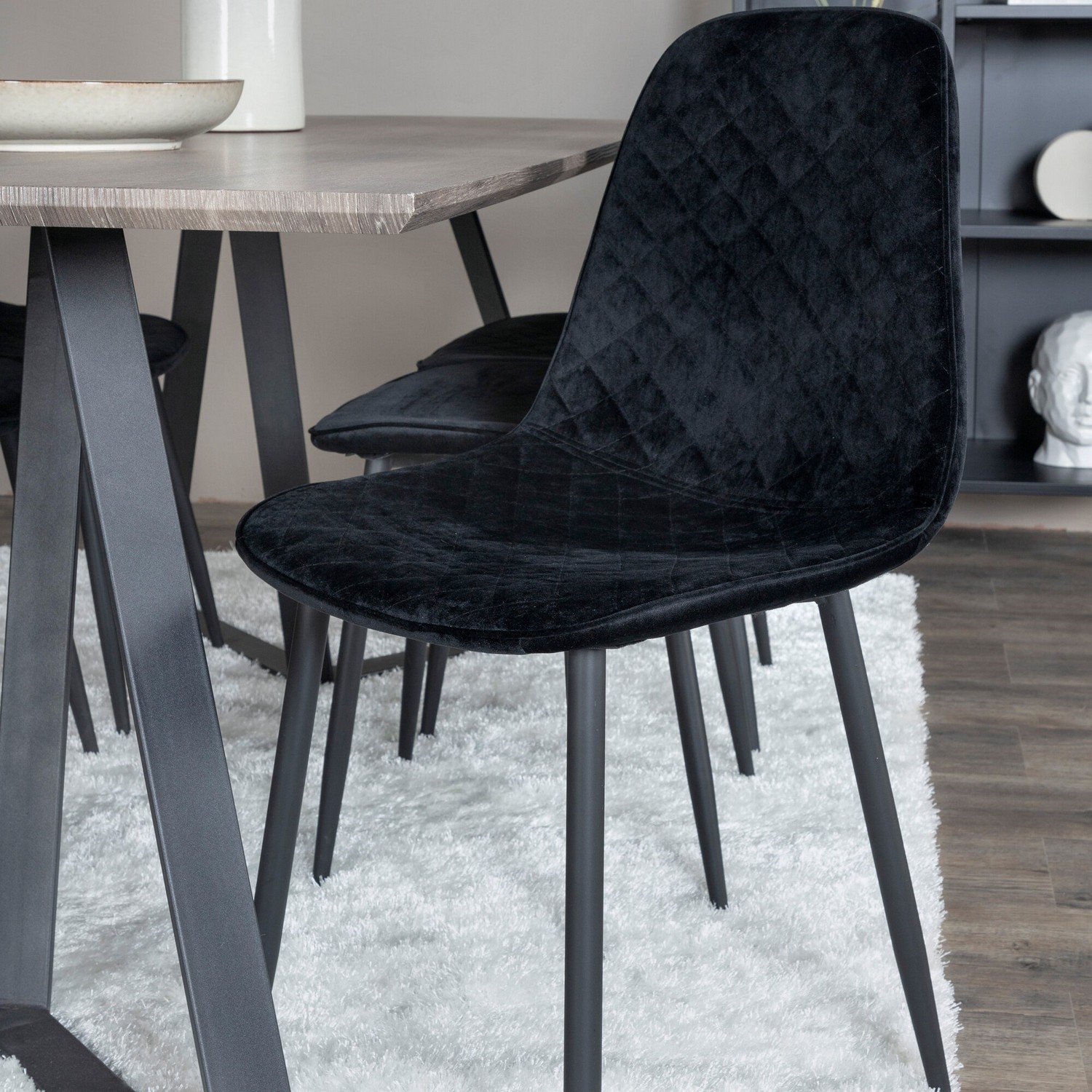 Spisegruppe Venture Home Madde med 6 Phoi Stoler Fløyel