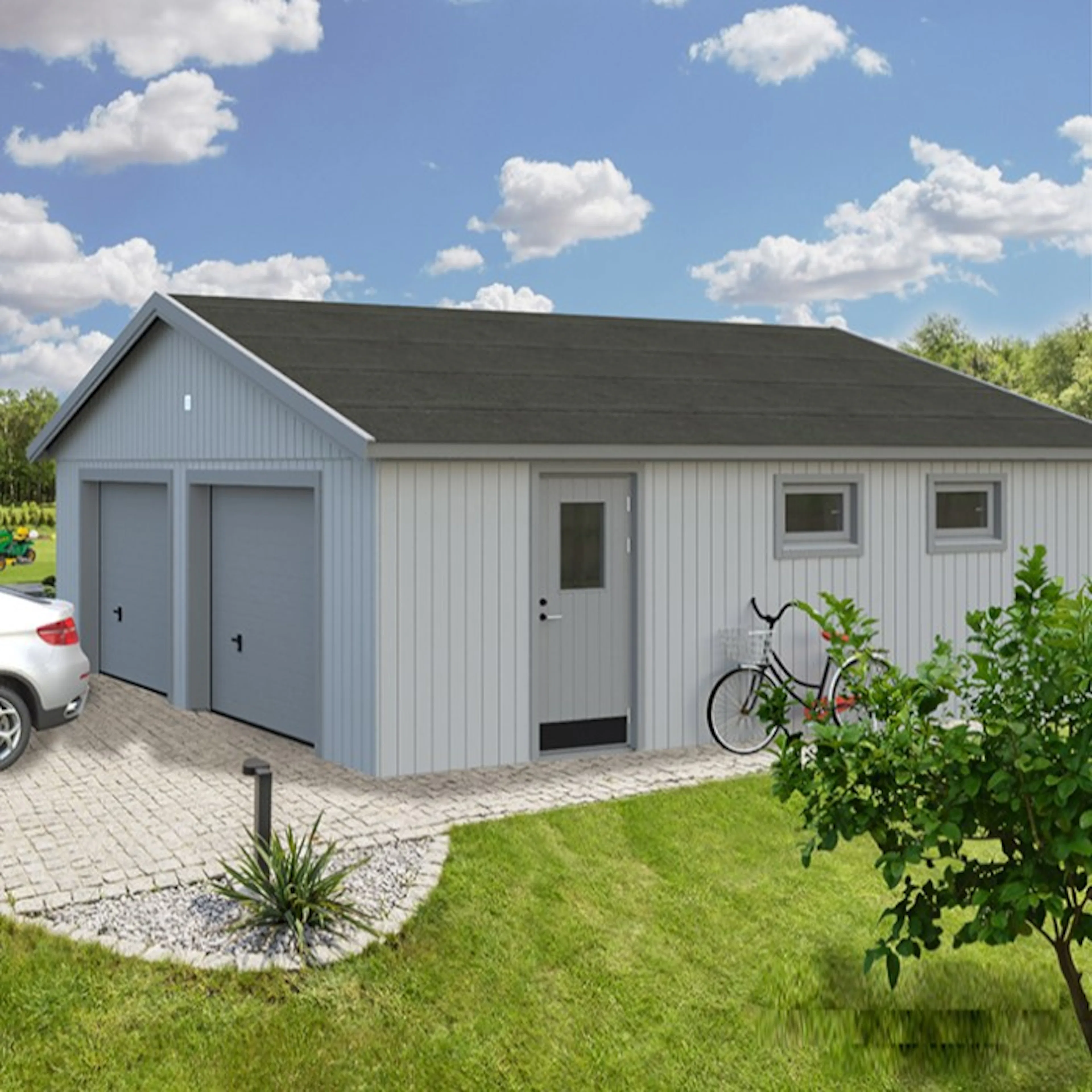 Dobbel Garasje Palmako Andre 49,1 m2 med Seksjonsdør