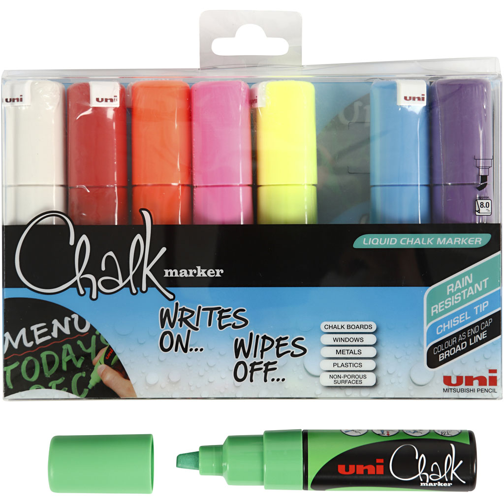 Merkepenn Creativ Company Chalk Ass Farger Strek 8 mm 8 Stk/1 Pk