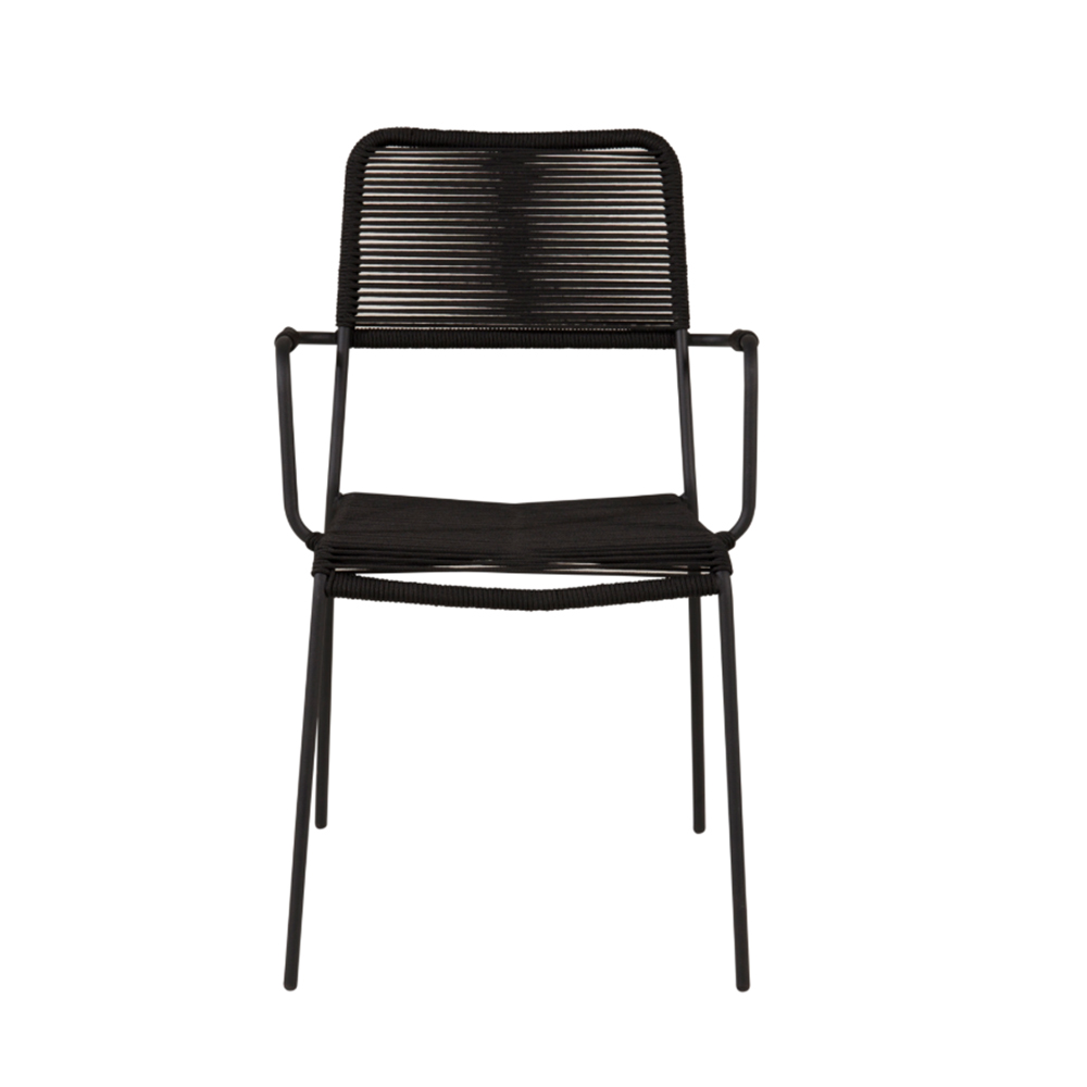 Lindos Armchair - Black Alu / Black Rope Sort