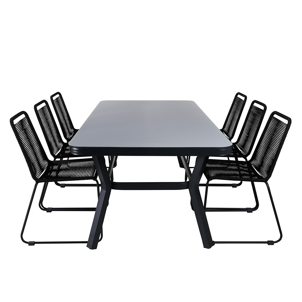 Spisegruppe Venture Home Vyn med 6 Lumi Stablebare Spisestoler