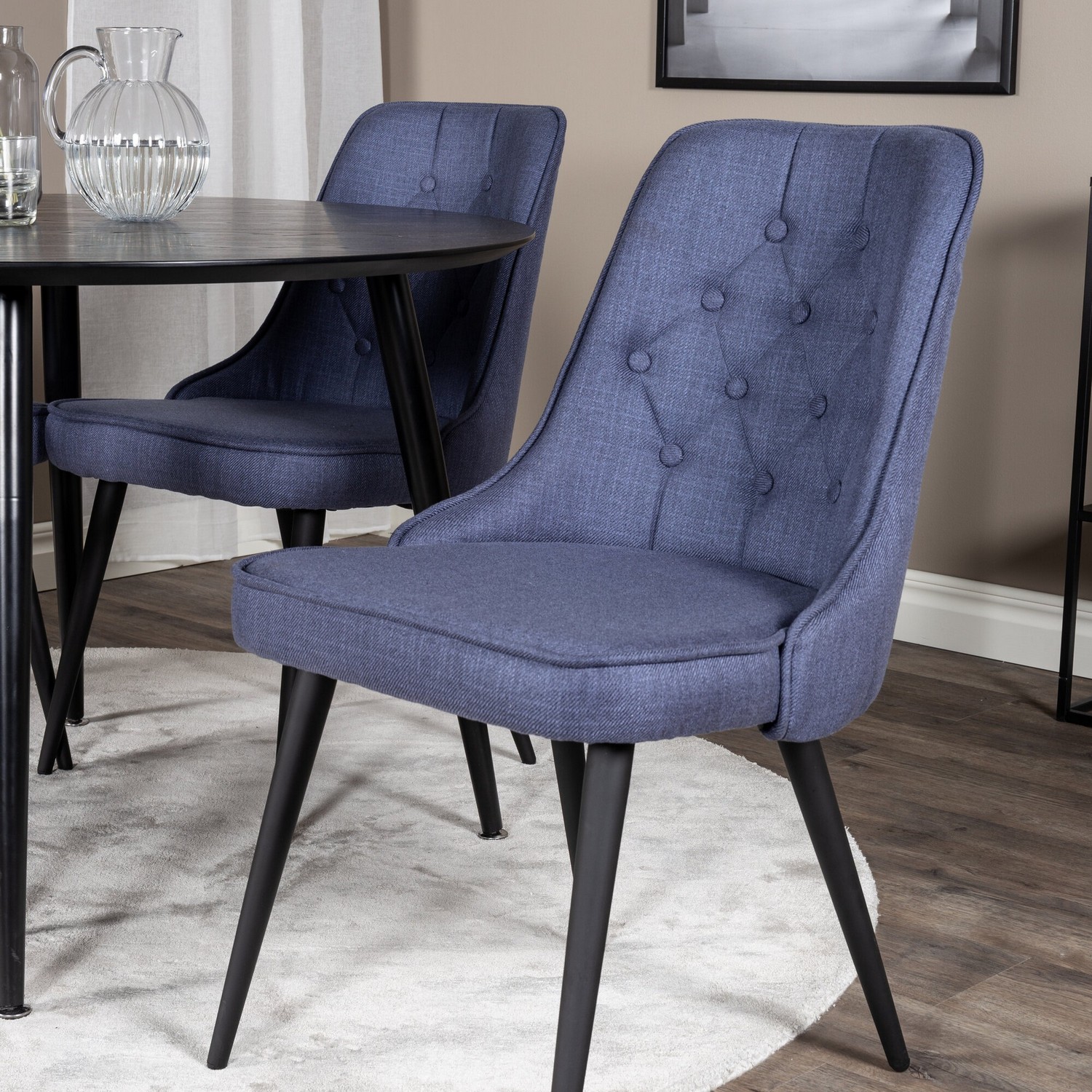Spisegruppe Venture Home Disa Rund med 4 Vera Stoler Polyester